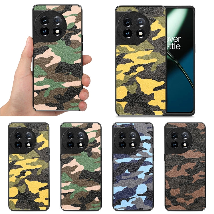 For OnePlus 11 Camouflage Leather Back Cover Phone Case(Green) - OnePlus Cases by buy2fix | Online Shopping UK | buy2fix