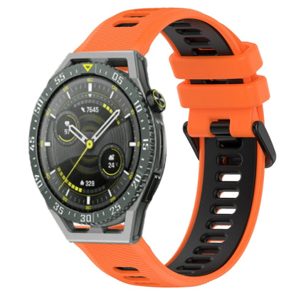 For Huawei Watch GT3 SE 22mm Sports Two-Color Silicone Watch Band(Orange+Black) - Watch Bands by buy2fix | Online Shopping UK | buy2fix