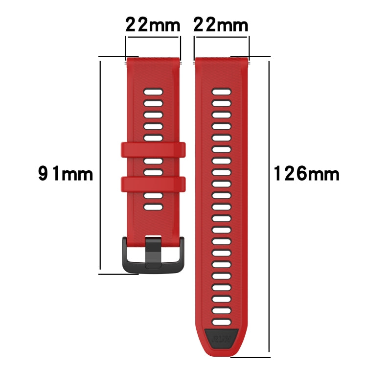 For Huawei GT2 46mm 22mm Sports Two-Color Silicone Watch Band(Red+Black) - Watch Bands by buy2fix | Online Shopping UK | buy2fix