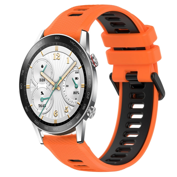 For Honor Watch GS 3i 22mm Sports Two-Color Silicone Watch Band(Orange+Black) - Watch Bands by buy2fix | Online Shopping UK | buy2fix
