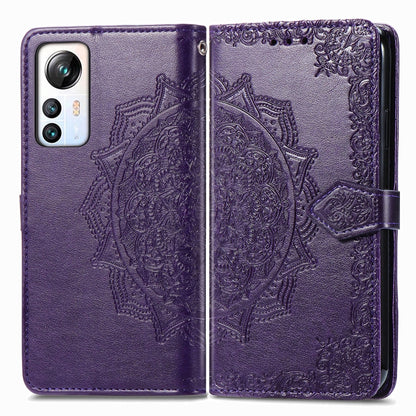 For Blackview A85 Mandala Flower Embossed Leather Phone Case(Purple) - More Brand by buy2fix | Online Shopping UK | buy2fix