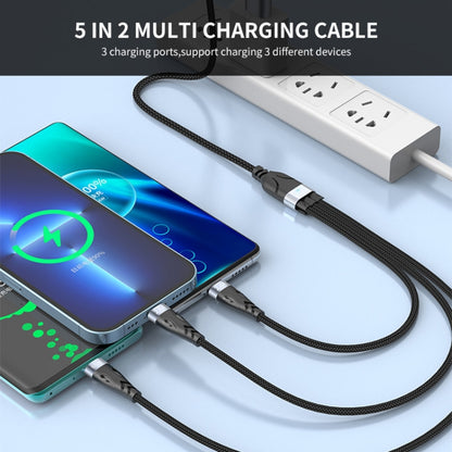 ENKAY ENK-CB135 5-in-1 65W USB-A & USB-C to 8 Pin / Type-C / Micro USB Multifunctional Charging Cable with Indicator Light, Cable Length:1.2m - Multifunction Cable by ENKAY | Online Shopping UK | buy2fix