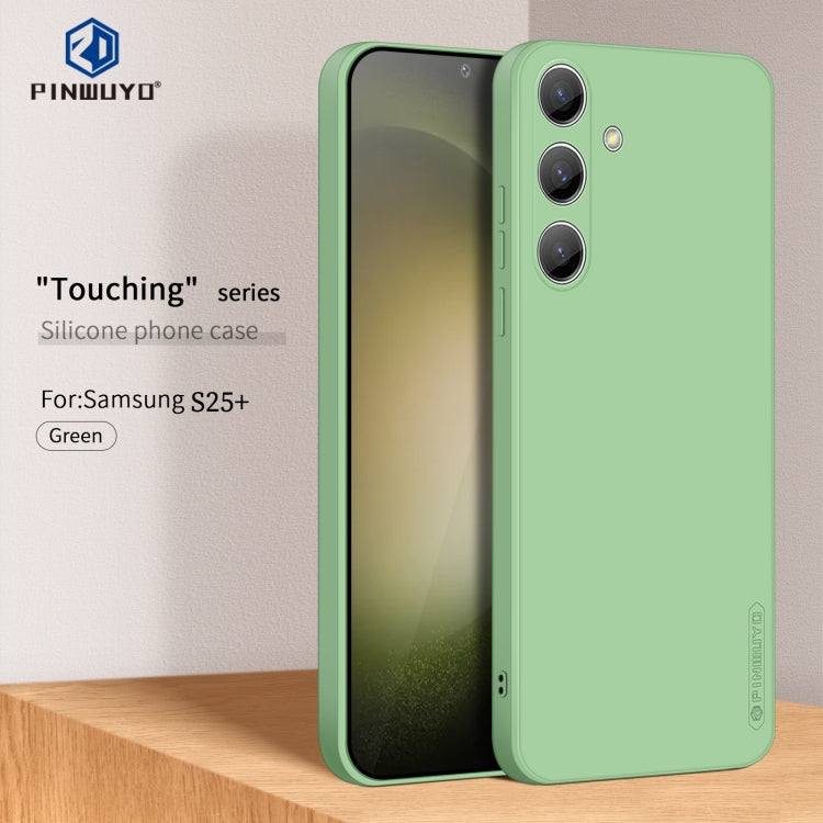 For Samsung Galaxy S25+ 5G PINWUYO Sense Series Liquid Silicone TPU Phone Case(Green) - Galaxy S25+ 5G Cases by PINWUYO | Online Shopping UK | buy2fix