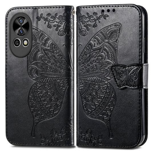 For Huawei  Nova 12 Pro Butterfly Love Flower Embossed Leather Phone Case(Black) - Huawei Cases by buy2fix | Online Shopping UK | buy2fix