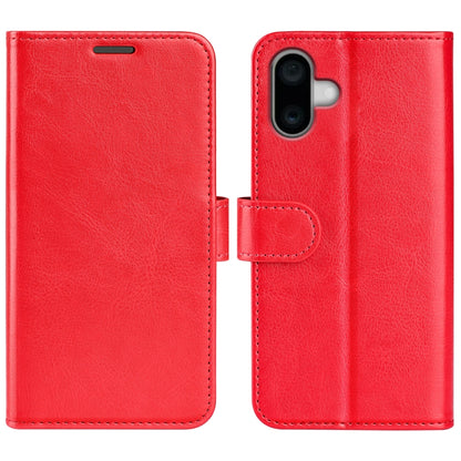 For iPhone 16 R64 Texture Horizontal Flip Leather Phone Case(Red) - iPhone 16 Cases by buy2fix | Online Shopping UK | buy2fix