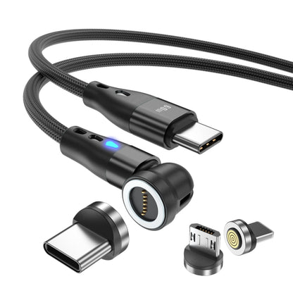 ENKAY PD60W Type-C to Type-C / 8 Pin / Micro USB Magnetic 540 Degrees Rotating Fast Charging Cable, Length:1m(Black) - Charging Cable & Head by ENKAY | Online Shopping UK | buy2fix