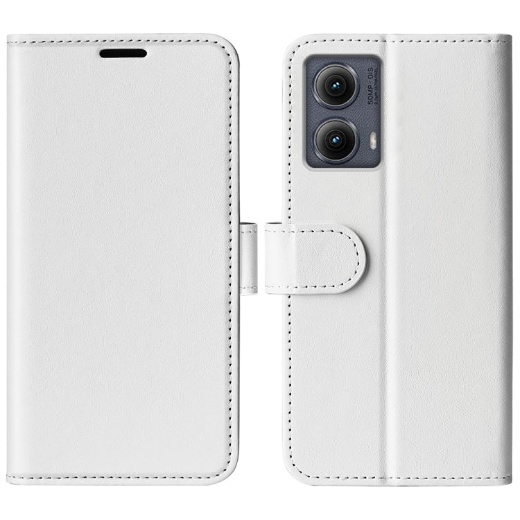 For Motorola Edge 5G 2024 R64 Texture Horizontal Flip Leather Phone Case(White) - Motorola Cases by buy2fix | Online Shopping UK | buy2fix