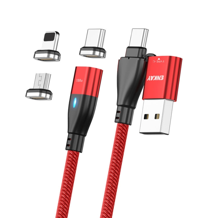 ENKAY 6-in-1 PD100W USB-A / Type-C to Type-C / 8 Pin / Micro USB Magnetic Fast Charging Cable, Cable Length:1m(Red) - Charging Cable & Head by ENKAY | Online Shopping UK | buy2fix