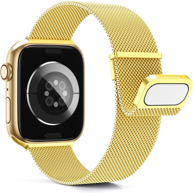 For Apple Watch 2 42mm Milan Double Magnetic Steel Mesh Watch Band(Gold) - Watch Bands by buy2fix | Online Shopping UK | buy2fix