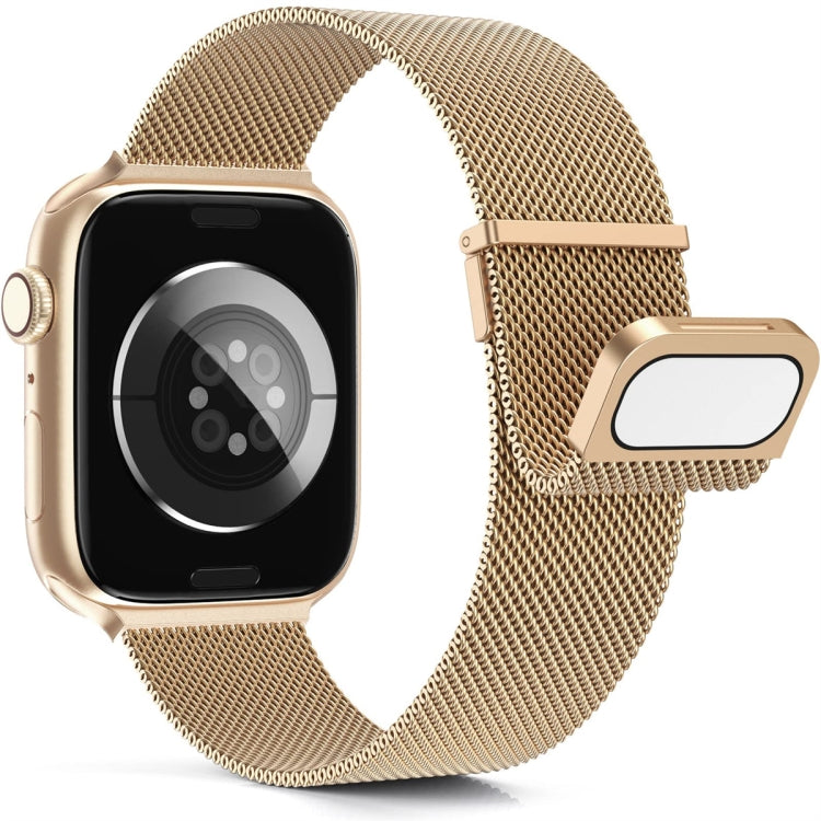 For Apple Watch 2 38mm Milan Double Magnetic Steel Mesh Watch Band(Rose Gold) - Watch Bands by buy2fix | Online Shopping UK | buy2fix