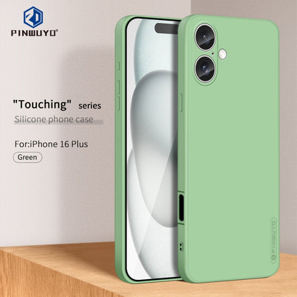 For iPhone 16 Plus PINWUYO Sense Series Liquid Silicone TPU Phone Case(Green) - iPhone 16 Plus Cases by PINWUYO | Online Shopping UK | buy2fix