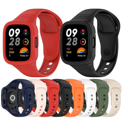 For Redmi Watch 3 Integrated Fully Enclosed Silicone Watch Band(Orange) - Watch Bands by buy2fix | Online Shopping UK | buy2fix