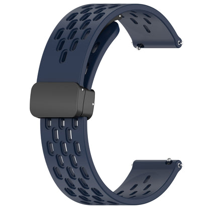 For Amazfit Pop Pro 20mm Folding Magnetic Clasp Silicone Watch Band(Midnight Blue) - Watch Bands by buy2fix | Online Shopping UK | buy2fix