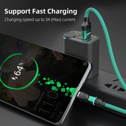 ENKAY 3 in 1 3A USB to Type-C / 8 Pin / Micro USB Magnetic 540 Degrees Rotating Fast Charging Cable, Length:1m(Green) - Charging Cable & Head by ENKAY | Online Shopping UK | buy2fix