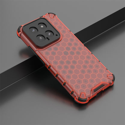 For Xiaomi 14 Shockproof Honeycomb Phone Case(Red) - 14 Cases by buy2fix | Online Shopping UK | buy2fix