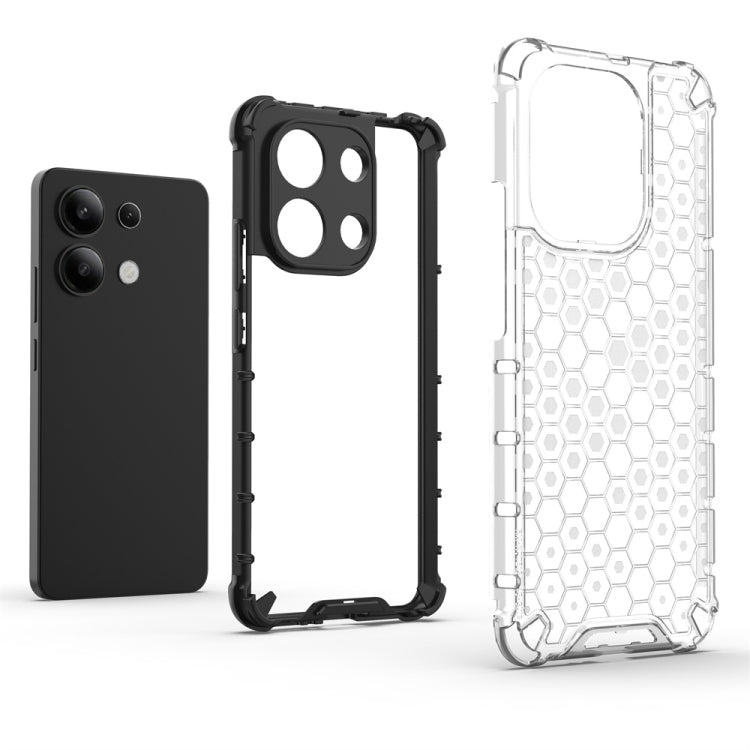 For Redmi Note 13 4G Global Shockproof Honeycomb Phone Case(Red) - Xiaomi Cases by buy2fix | Online Shopping UK | buy2fix