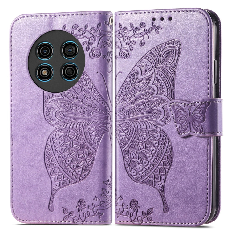 For Ulefone Note 15 Butterfly Love Flower Embossed Leather Phone Case(Lavender) - Ulefone Cases by buy2fix | Online Shopping UK | buy2fix