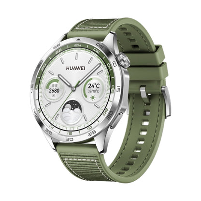 For Huawei Watch 4 Nylon Silicone Leather Watch Band(Green) - Watch Bands by buy2fix | Online Shopping UK | buy2fix