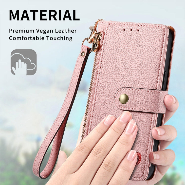 For Xiaomi 13 Lite Love Zipper Lanyard Leather Phone Case(Pink) - 13 Lite Cases by buy2fix | Online Shopping UK | buy2fix