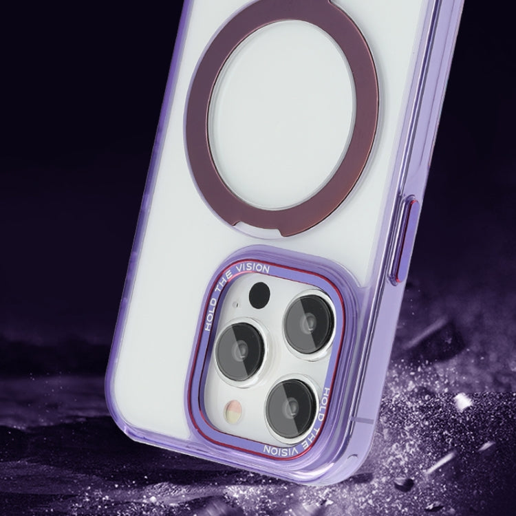 For iPhone 13 Pro Max Starlink Stand Clear Magsafe Phone Case(Purple) - iPhone 13 Pro Max Cases by buy2fix | Online Shopping UK | buy2fix