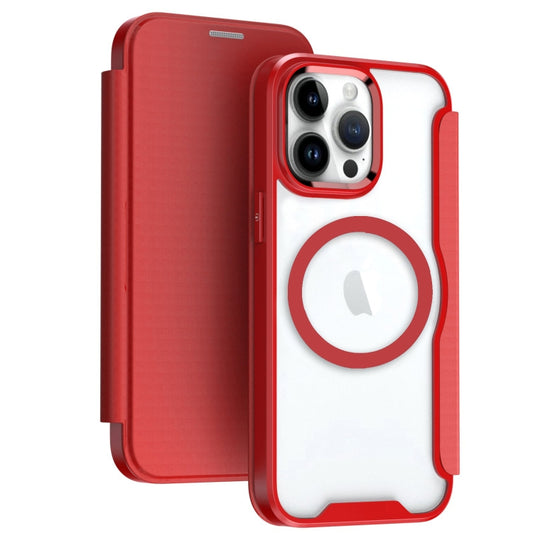 For iPhone 16 Pro Max RFID Blocking Adsorption Flip MagSafe Leather Phone Case(Red) - iPhone 16 Pro Max Cases by buy2fix | Online Shopping UK | buy2fix