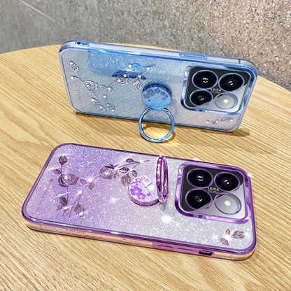 For Xiaomi 14 Pro Gradient Glitter Immortal Flower Ring All-inclusive Phone Case(Purple) - 14 Cases by buy2fix | Online Shopping UK | buy2fix