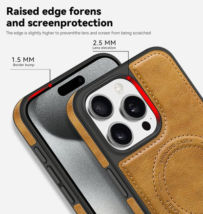 For iPhone 15 Plus Multi-function Holder MagSafe PU Phone Case(Black) - iPhone 15 Plus Cases by buy2fix | Online Shopping UK | buy2fix