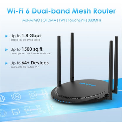 WAVLINK WN531AX2 AX1800 Dual Band Gigabit Wireless Internet Router WiFi 6 Repeater, Plug:EU Plug - Wireless Routers by WAVLINK | Online Shopping UK | buy2fix