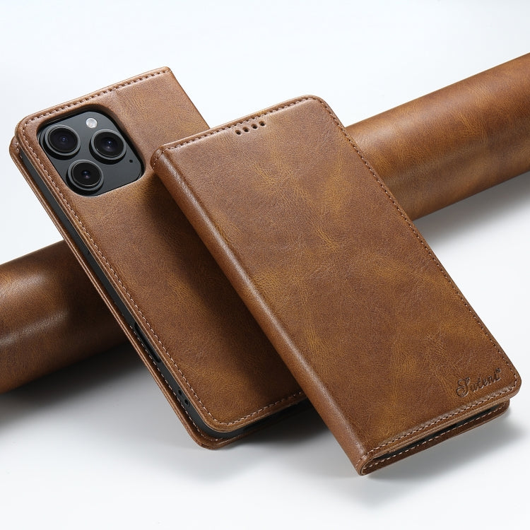 For iPhone 16 Pro Suteni J02 Oil Wax Wallet Leather Phone Case(Brown) - iPhone 16 Pro Cases by Suteni | Online Shopping UK | buy2fix