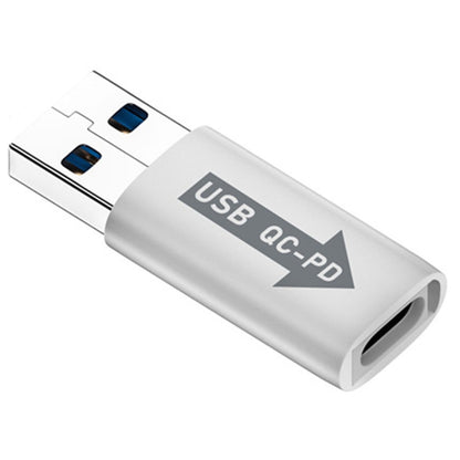 USB-A  Male QC3.1 to Type-C Female PD 10Gbps Converter Adapter, Model:White without Indicator Light - Cable & Adapters by buy2fix | Online Shopping UK | buy2fix