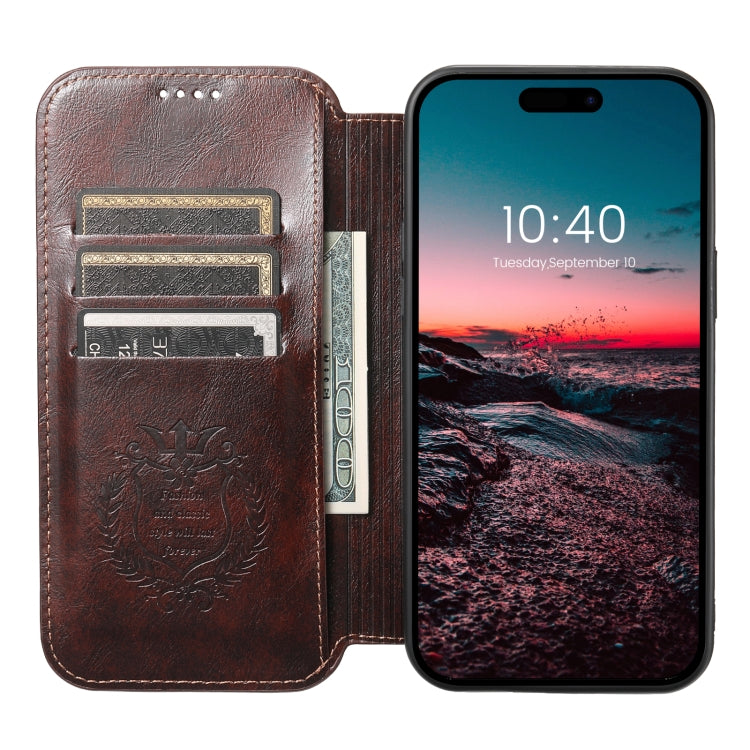 For iPhone 15 Plus Suteni J05 Leather Magnetic MagSafe Phone Case(Brown) - iPhone 15 Plus Cases by Suteni | Online Shopping UK | buy2fix