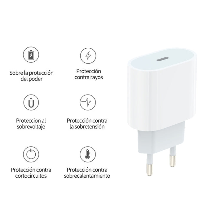 PD35W USB-C / Type-C Port Charger with 1m Type-C to Type-C Data Cable, EU Plug - USB Charger by buy2fix | Online Shopping UK | buy2fix