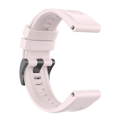 For Garmin Fenix 6 GPS Solid Color Black Buckle Silicone Quick Release Watch Band(Pink) - Watch Bands by buy2fix | Online Shopping UK | buy2fix