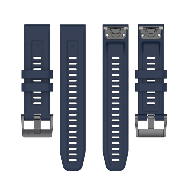 For Garmin Forerunner 965 / 955 / 945 / 935 Solid Color Black Buckle Silicone Quick Release Watch Band(Dark Blue) - Watch Bands by buy2fix | Online Shopping UK | buy2fix