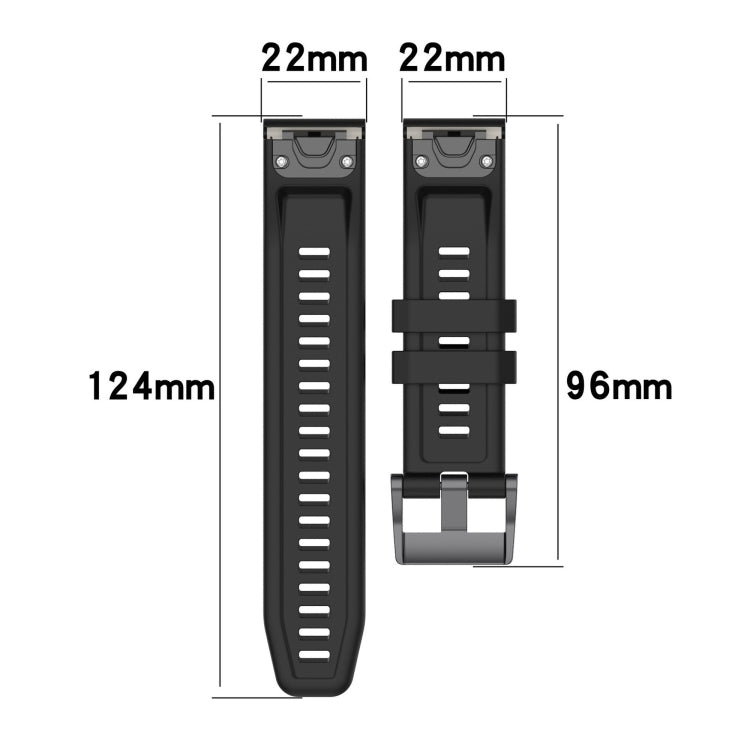 For Garmin Epix Gen2 / Epix Pro Gen2 47mm Solid Color Black Buckle Silicone Quick Release Watch Band(Yellow) - Watch Bands by buy2fix | Online Shopping UK | buy2fix