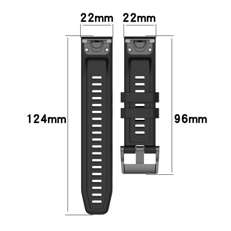 For Garmin Fenix 6 Pro GPS Solid Color Black Buckle Silicone Quick Release Watch Band(Red) - Watch Bands by buy2fix | Online Shopping UK | buy2fix