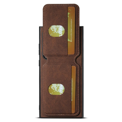 For Samsung Galaxy S23 Ultra 5G Suteni H02 Litchi Leather Card Wallet Stand Back Phone Case(Brown) - Galaxy S23 Ultra 5G Cases by Suteni | Online Shopping UK | buy2fix