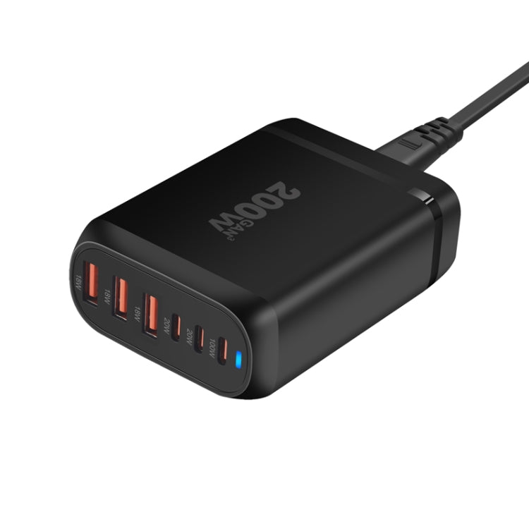 GaN PD100W Type-C x 3 + USB x 3 Multi Port Laptop Adapter, Plug Size:US Plug - Universal Power Adapter by buy2fix | Online Shopping UK | buy2fix