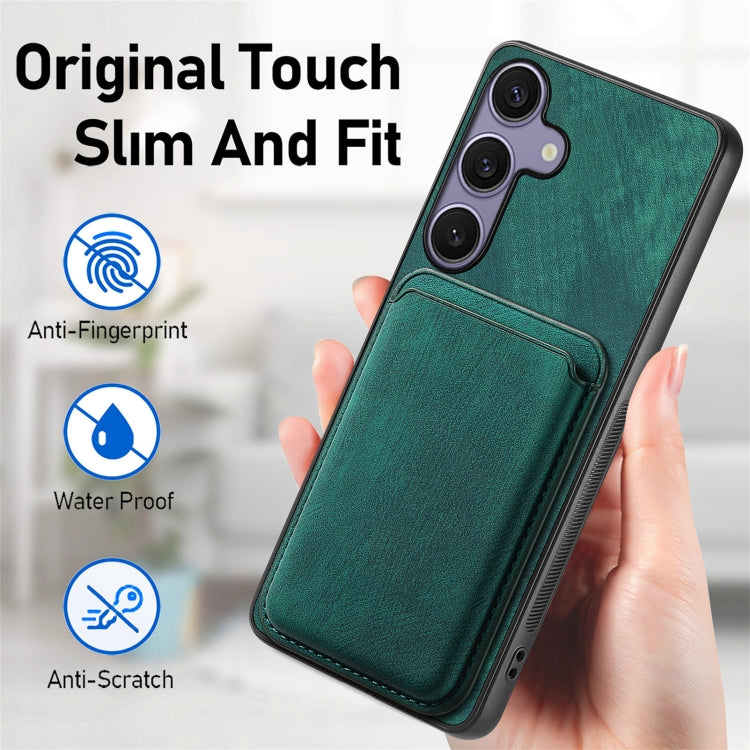 For Samsung Galaxy S25+ 5G Retro Leather Card Bag Magnetic Phone Case(Green) - Galaxy S25+ 5G Cases by buy2fix | Online Shopping UK | buy2fix