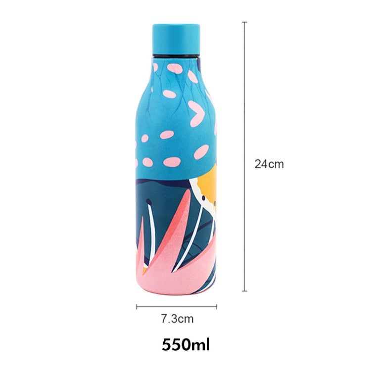 JUNSUNMAY Geometric Patterns Coating 304 Stainless Steel  550ml Water Vacuum Bottle(Yellow) - Vacuum Thermoses & Cups by JUNSUNMAY | Online Shopping UK | buy2fix