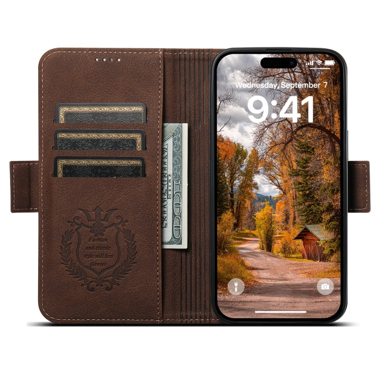 For iPhone 13 Pro Max SUTENI J07 Multifunctional Horizontal Flip Magsafe Leather Phone Case(Brown) - iPhone 13 Pro Max Cases by Suteni | Online Shopping UK | buy2fix