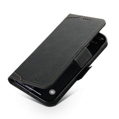 For iPhone 14 SUTENI J07 Multifunctional Horizontal Flip Magsafe Leather Phone Case(Black) - iPhone 14 Cases by Suteni | Online Shopping UK | buy2fix