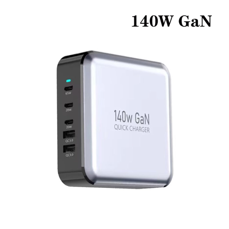 GAN 140W PD65W / PD20W / QC3.0 USB Five Port Laptop Adapter, Plug:EU Plug - Universal Power Adapter by buy2fix | Online Shopping UK | buy2fix