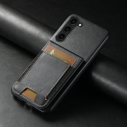 For Samsung Galaxy S24+ 5G Suteni H03 Oil Wax Leather Wallet Stand Back Phone Case(Black) - Galaxy S24+ 5G Cases by Suteni | Online Shopping UK | buy2fix