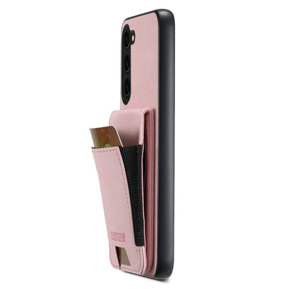 For Samsuny Galaxy S24+ 5G Suteni H03 Litchi Leather Card Bag Stand Back Phone Case(Pink) - Galaxy S24+ 5G Cases by Suteni | Online Shopping UK | buy2fix