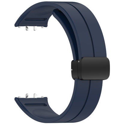 For Samsung Galaxy Fit 3 SM-R390 Magnetic Folding Buckle Silicone Watch Band(Midnight Blue) - Watch Bands by buy2fix | Online Shopping UK | buy2fix