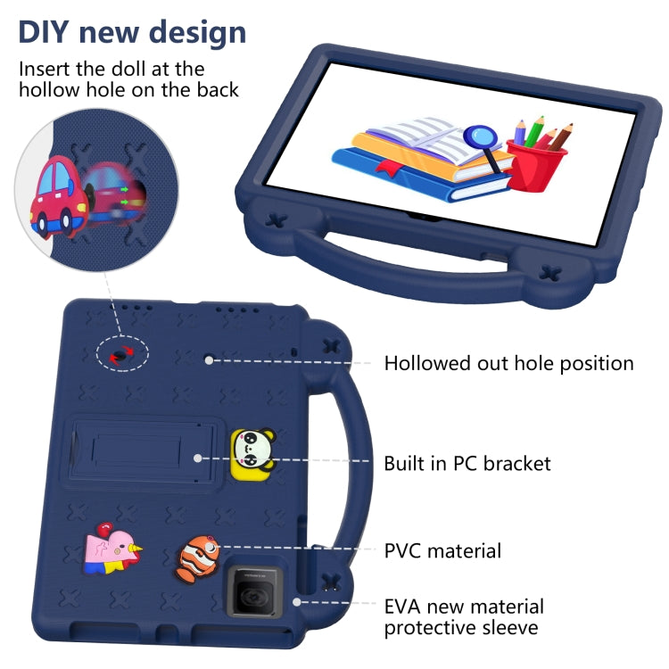 For Blackview Oscal Pad 15 2023 10.36/Tab 11 Handle Kickstand Children EVA Shockproof Tablet Case(Navy Blue) - Others by buy2fix | Online Shopping UK | buy2fix