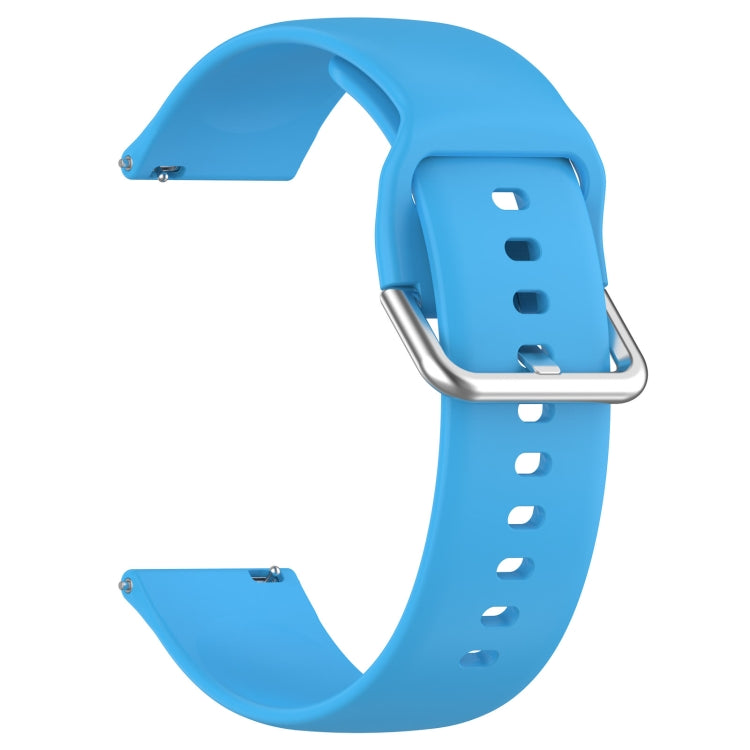 For Xiaomi Watch 2 Solid Color Metal Silver Buckle Silicone Watch Band, Size: L(Sky Blue) - Watch Bands by buy2fix | Online Shopping UK | buy2fix