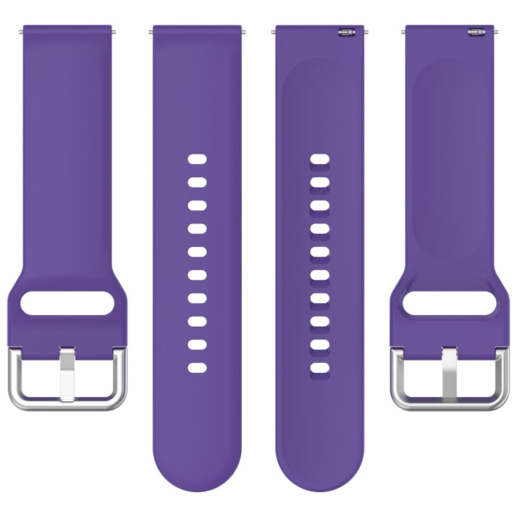 For Xiaomi Watch 2 Solid Color Metal Silver Buckle Silicone Watch Band, Size: L(Purple) - Watch Bands by buy2fix | Online Shopping UK | buy2fix