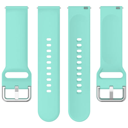 For Xiaomi Watch 2 Solid Color Metal Silver Buckle Silicone Watch Band, Size: L(Cyan) - Watch Bands by buy2fix | Online Shopping UK | buy2fix